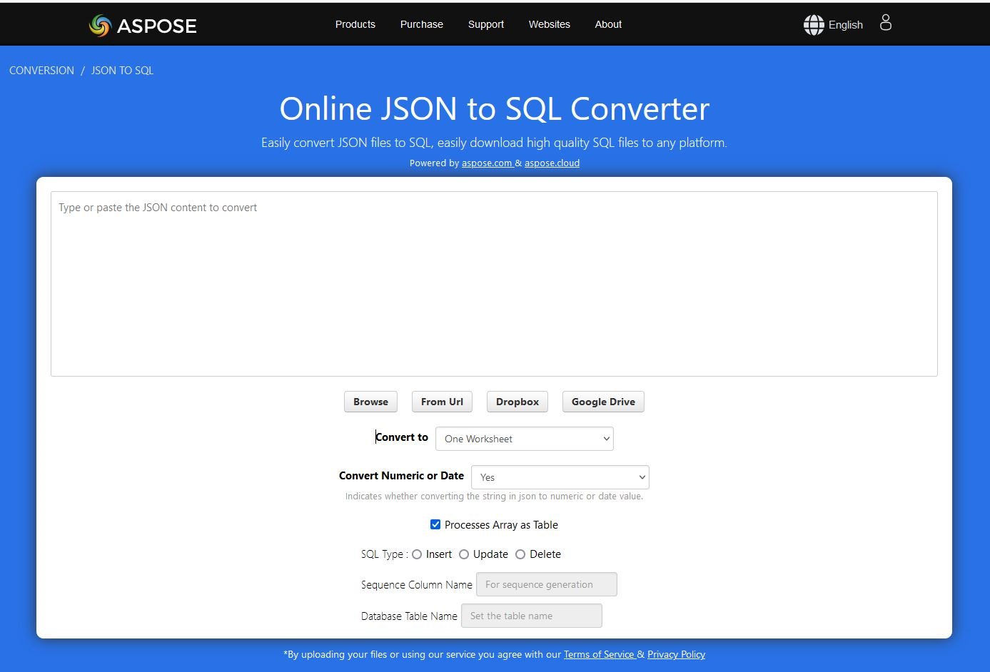 convertisseur json vers sql